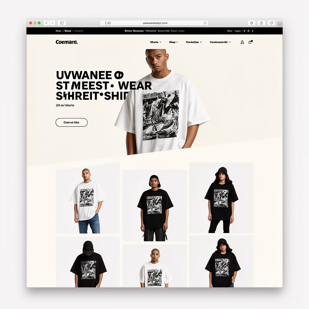Aperçu site Streetwear Tees
